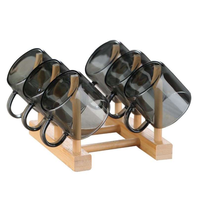 Taza pequeña de vidrio para té, taza pequeña color gris humo, taza para té, juego de té Kung Fu resistente al calor para el hogar, taza de degustación, de borosilicato alto.