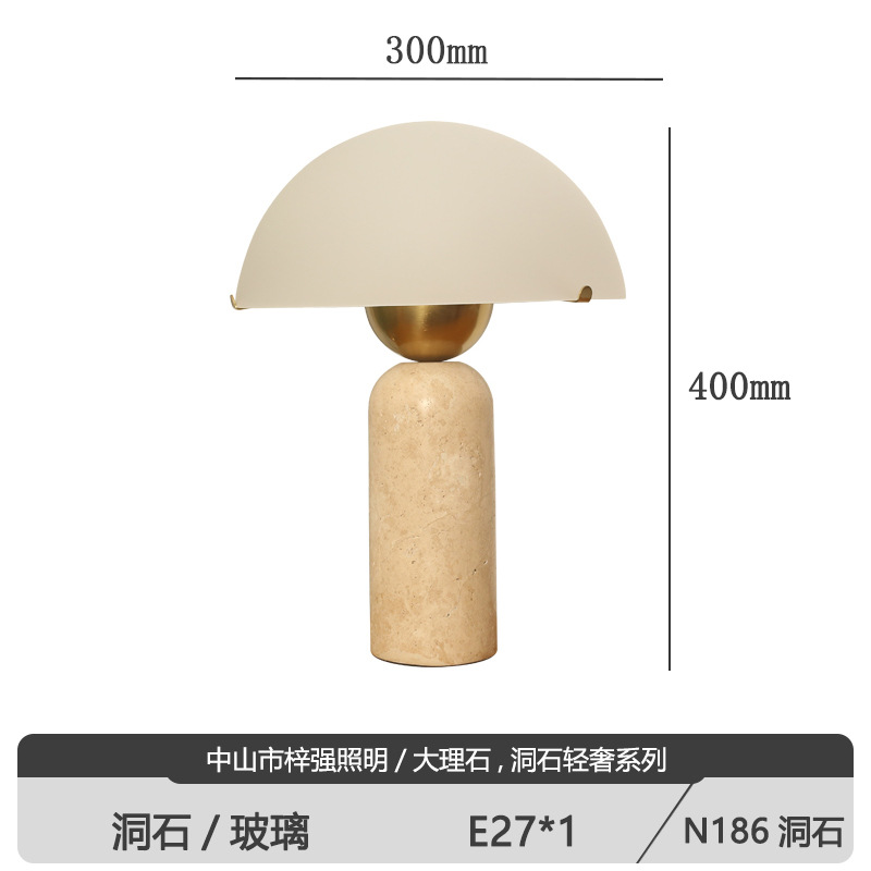 Lámpara de mesa para dormitorio, diseño nórdico moderno y sencillo, lámpara de noche decorativa de mármol para dormitorio de hotel y casa de huéspedes de alta gama