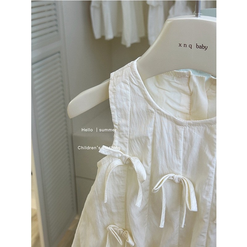 Falda de chaleco de siete niñas con limón salado verano 2025 nuevo vestido de princesa para niños falda de estilo occidental para bebés vestido dulce