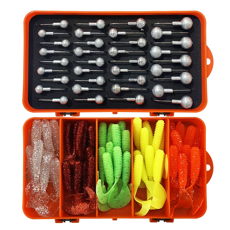 Venta al por mayor P2 luya caja de cebo de doble cara caja de división 127G caja de accesorios de plástico portátil gancho de plomo traje de cebo suave