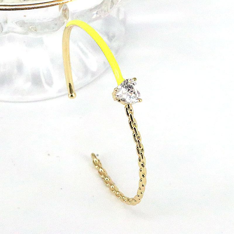 Fashion Geometric Copper Stoving Varnish Gold Plated Zircon Bangle