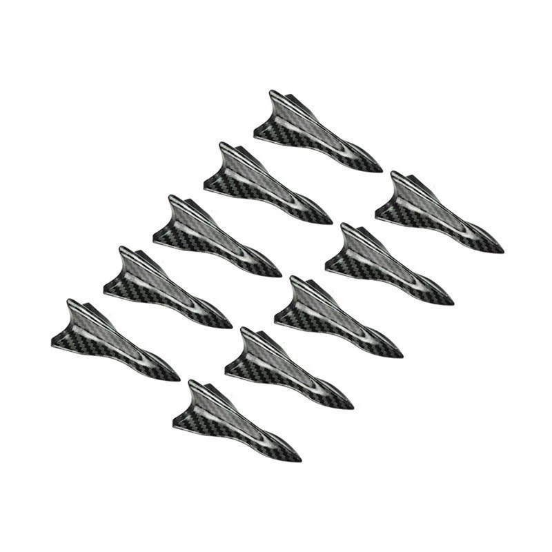 Black shark fin on roof spoiler Universal pointed carbon fiber bumper Car roof modification parts wind knife