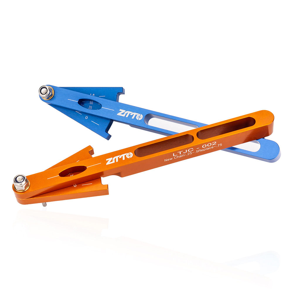 ZTTO Bicicleta de montaña Medición de cadena Indicador de desgaste Herramienta de calibre de prueba de tracción de cadena de bicicleta de carretera