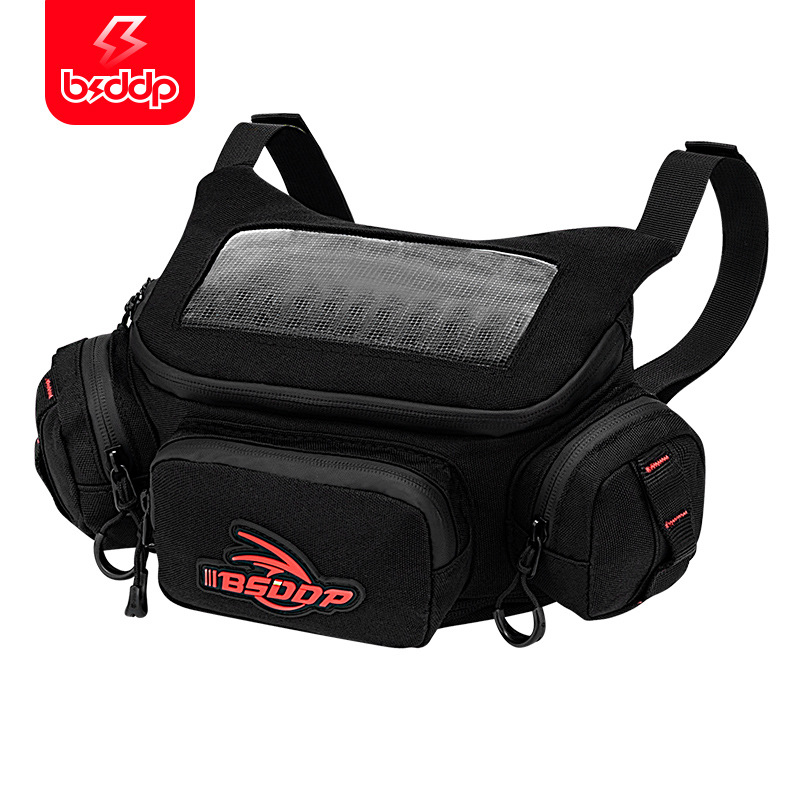 BSDDP motorcycle front hanging bag, electric vehicle navigation front bag, waterproof large capacity multifunctional riding waist bag
