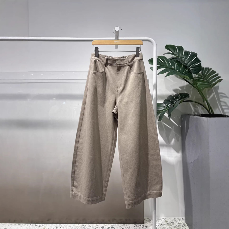 Item 698+! Same Style as in the Mall, 2026 Spring New Fashion Relaxed Cotton-Linen Curved-Leg Walking Pants for Women