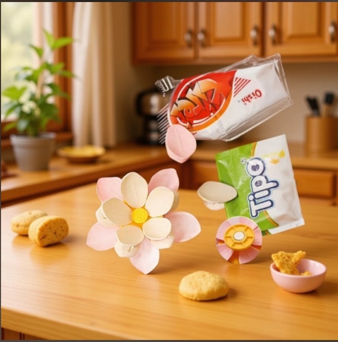 荷花双层磁吸封口夹冰箱贴食品袋夹子零食密封夹通用网红花朵瓣零|undefined