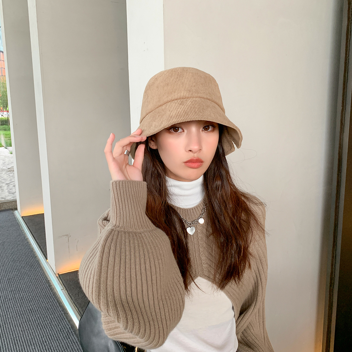 Pure Color Hat Korean Fashion Trend Split Corduroy Fisherman Hat display picture 8