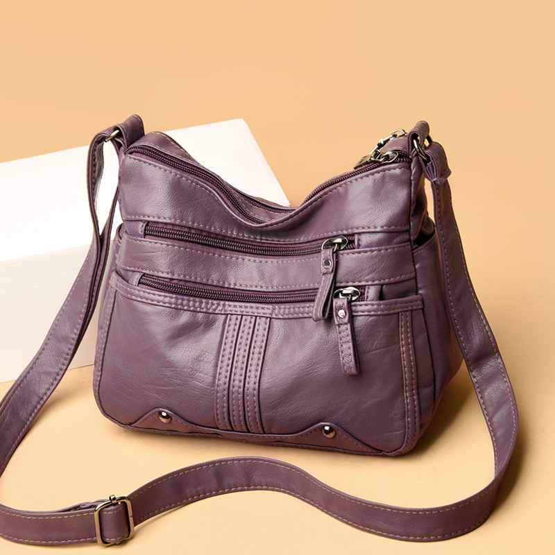 Middle-aged and Elderly Women's Bag Soft Leather Shoulder Crossbody Bag Middle-aged Casual Women's Backpack 2021 New Multi-compartment Women Middle-aged and Elderly Women's Bag Soft Leather Shoulder Crossbody Bag Middle-aged Casual Women's Backpack 2021 New Multi-compartment Women