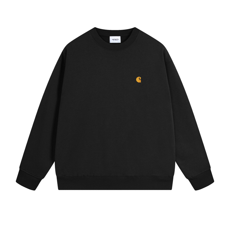 WIP men's new collection: classic logo embroidered crew-neck sweatshirt, trendy Carhartt-style fleece top, available for drop shipping