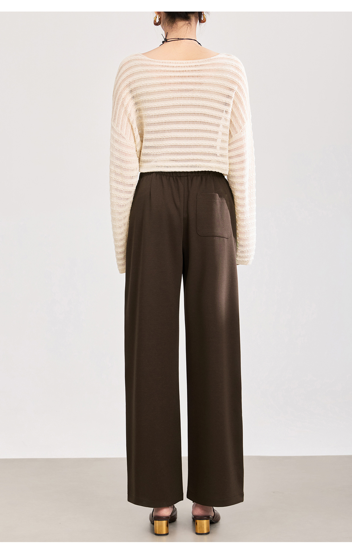 Quần culottes nữ ống rộng cạp thun dây rút vải mềm rủ — màu sắc chi tiết 20