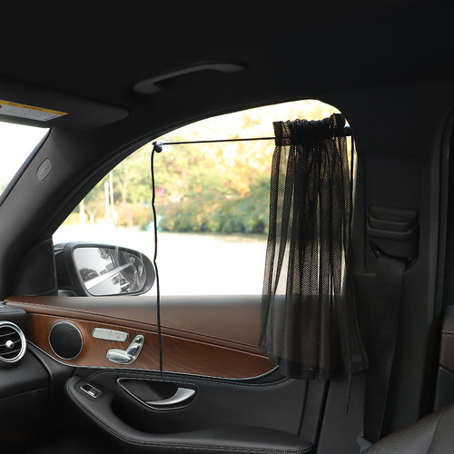 汽车窗帘遮阳帘可收缩吸盘式通用网纱防晒隔热车载侧窗隐私遮光帘