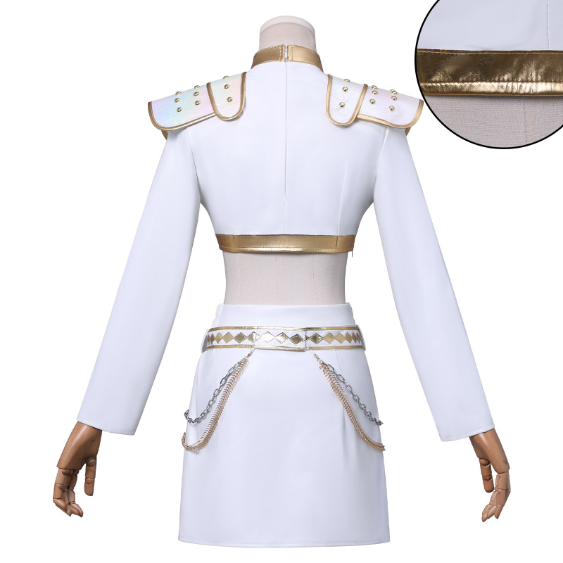 K-POP ハンターウィッチコス服ハンターウィッチゾーイホワイトレザーソングスーツコスプレハロウィンコスチューム|undefined