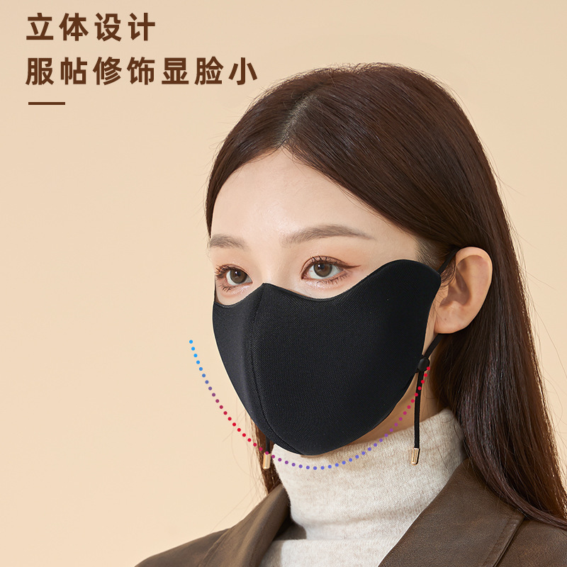 秋冬新品5D立体海绵保暖口罩骑行防风透气防寒加绒加厚脸罩面罩女|undefined