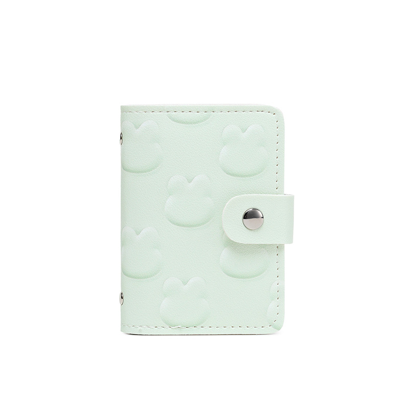 Coreano multifuncional pequeño dibujo animado fresco en relieve conejo 20 tarjeta anti-damagnetizante hebilla vertical bolsa de tarjetas