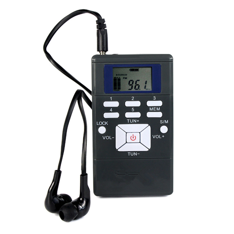 Pequeño mini receptor digital de bolsillo ancianos manga LCD nivel escucha DSP FM Radio Portátil