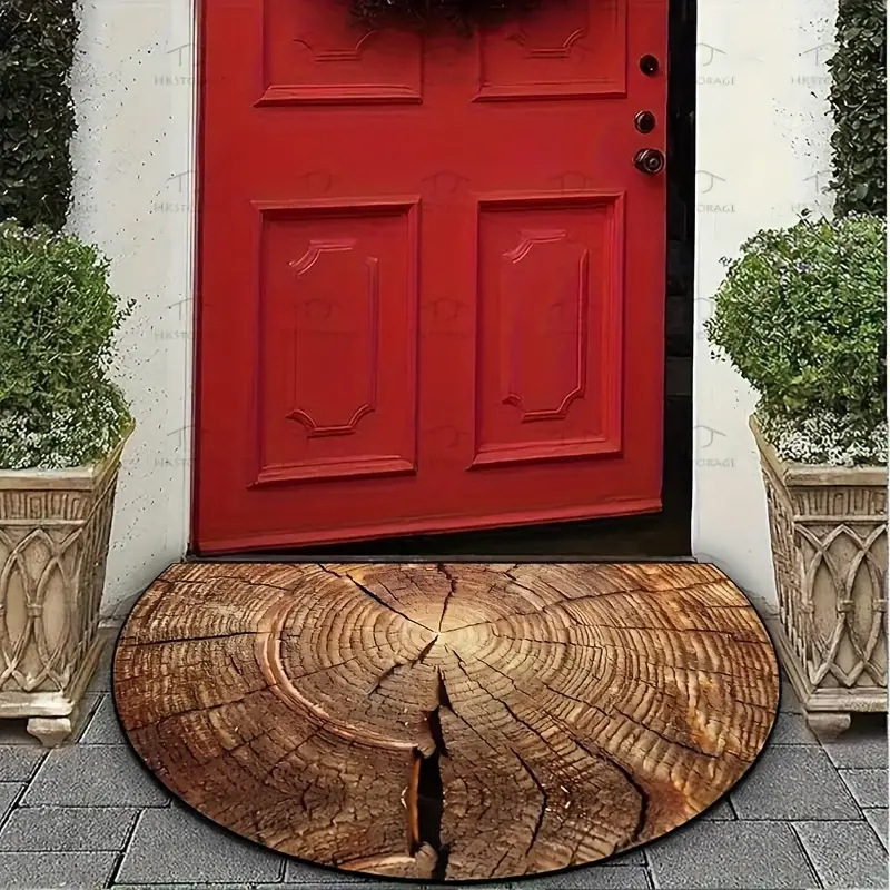 Estera floral transfronteriza estera impresa semicircular estera de suelo puerta de entrada estera de suelo puerta de baño absorción de agua estera de suelo sucia