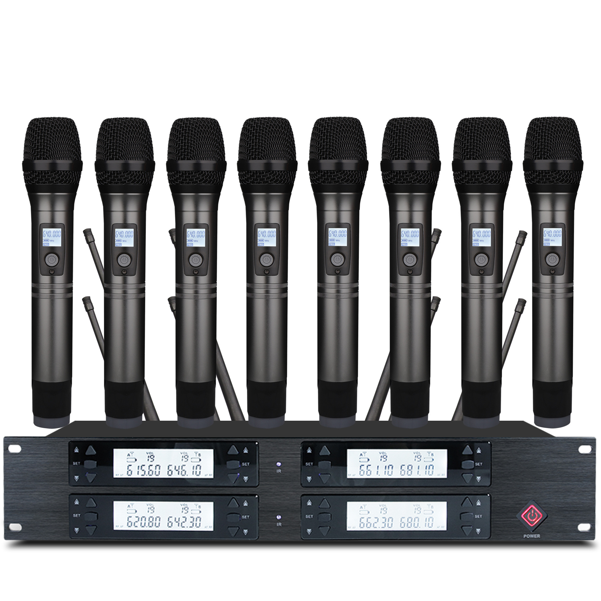 无线会议话筒真分集一拖八U段调频演讲学校开会讲座麦克风收音