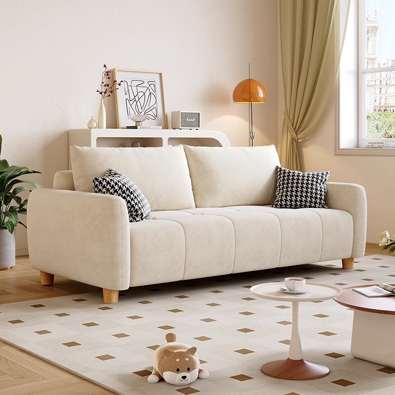 2026 nuevo sofá de tela de sala de estar nórdica simple de estilo pequeño sofá de apartamento doble línea directa
