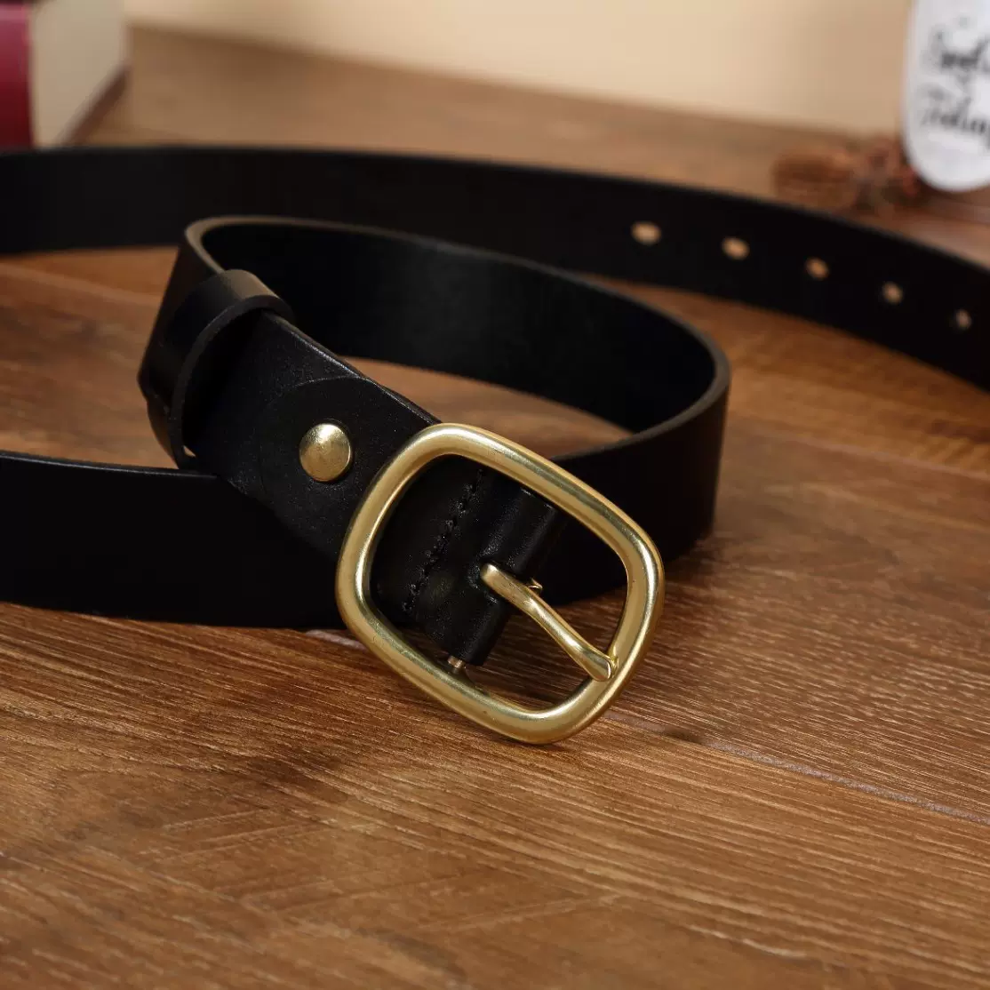 批发新款女士皮带 时尚铜针扣 头层牛皮搭配休闲牛仔裤细腰带简约