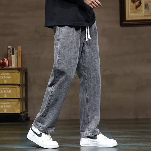Men's Spring and Autumn 2025 New Trend Brand American Retro Loose Straight Leg Wide Leg High Street Casual Pants