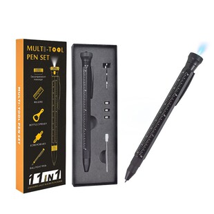 Cross-border Multifunctional Ballpoint Pen with LED Light 12-in-1 Functional Gift Business Gel Pen Decompression Unboxing Tool