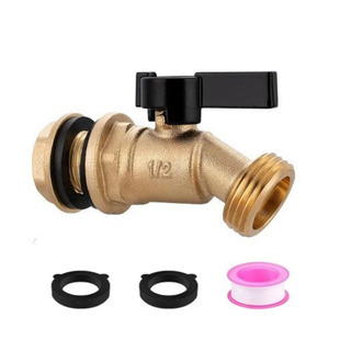 Cross-Border American Standard Brass Rain Barrel Faucet Ball Valve 1/2" Inlet to 3/4" Ght External Thread Outlet