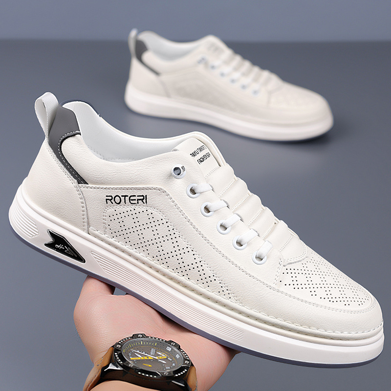 Men's Slip-on Leather Sandals Versatile Soft-soled Daily Shoes_voghion.com