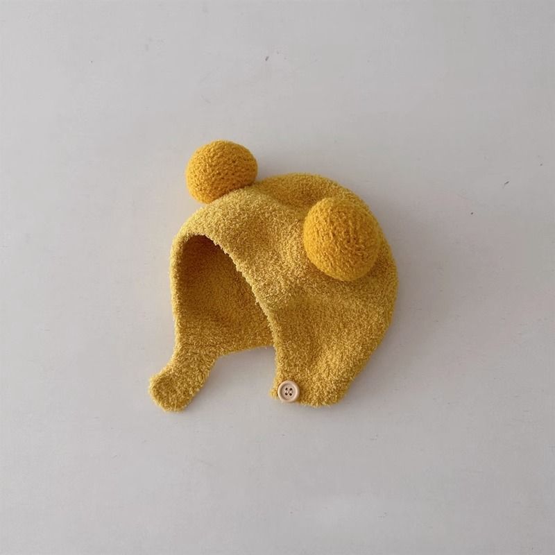 더블볼 솔리드 컬러 버튼캡 [옐로우]