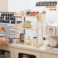 デスクトップコーヒー棚オフィス家庭用階層プラスチック大容量収納カップ棚オープン整理収納ボックス