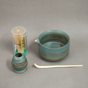 Japanese Kiln-Turned Series Matcha Set Tea Whisk Baibenli Matcha Brush Matcha Bowl Tea Spoon Beginner Four-Piece Set Cloud