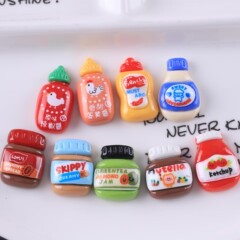 かわいい模擬ソースボトル diy クリーム接着剤自家製携帯電話ケース冷蔵庫マグネットヘアピン樹脂アクセサリー卸売