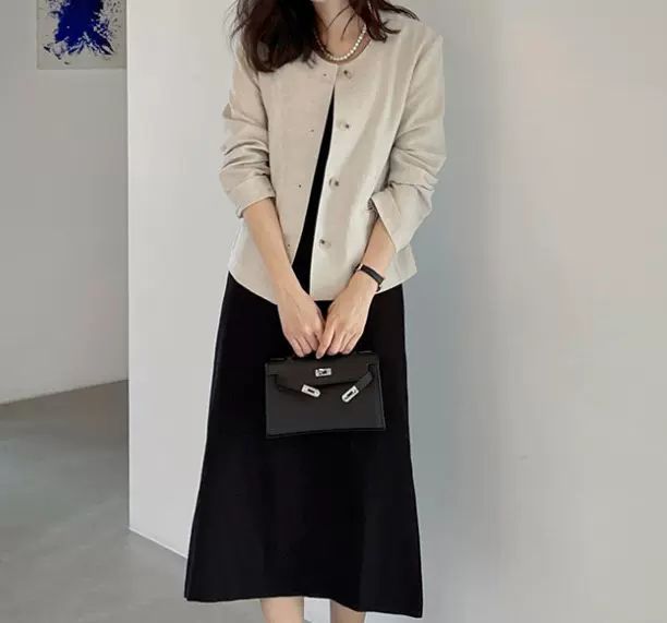 2025春秋新款韩国chic亚麻上衣开衫夹克外套女