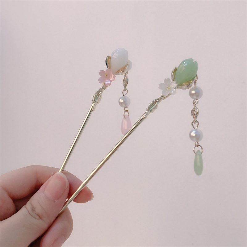 Nueva horquilla de estilo antiguo chino, horquilla de todo fósforo para niña, horquilla de sentido avanzado, horquilla, Hanfu, accesorios para el cabello escalonados de estilo chino