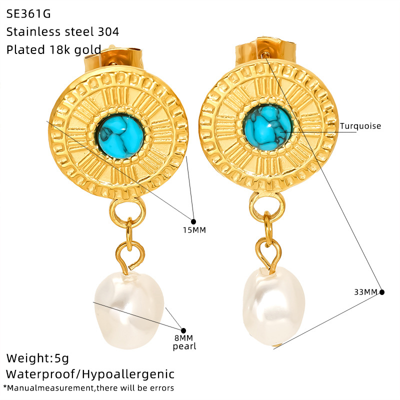 Casual, Holiday, Daily Occasion 1 Pair Elegant Retro Geometric 304 Stainless Steel 18K Gold Plated Drop Earrings