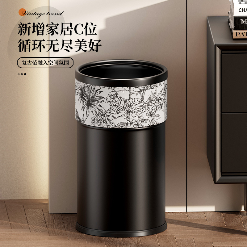 AKBK垃圾桶客厅家用大容量厨房卧室卫生间厕所酒店轻奢高档双层|undefined