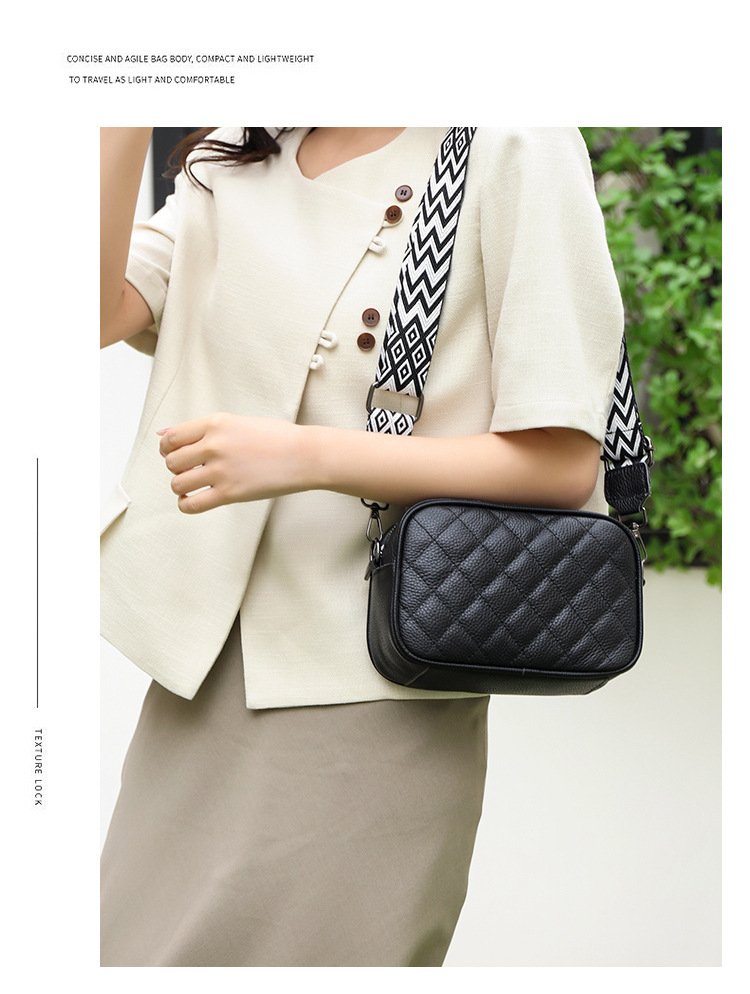 Women's Crossbody Bag Versatile Diamond Leather Shoulder Bag_voghion.com