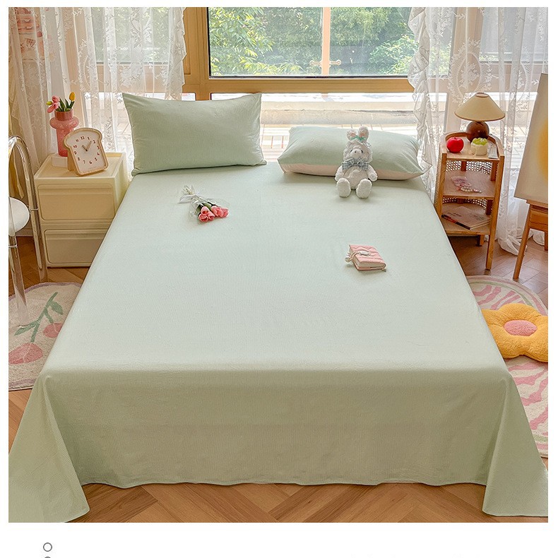 Una sábana de algodón lavado de algodón de una sola pieza de algodón 100 dormitorio de estudiantes edredón individual funda de almohada de tres piezas 3 nuevo estilo