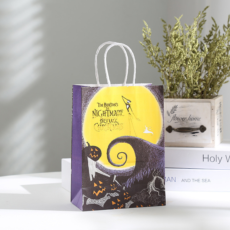Bolso de regalo para niños de Halloween, bolso de mano, bolso de dulces, decoración de fiesta, logotipo impreso, bolsa de embalaje de bocadillos de compras