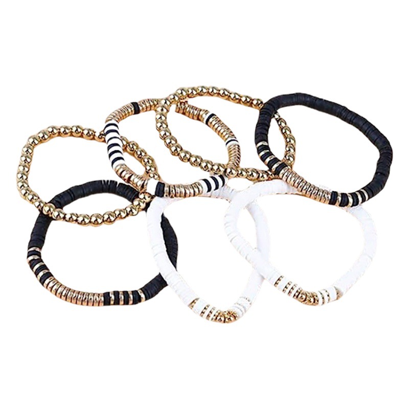 Pulsera Elástica de Cuentas de Cerámica Negra Suave, Hecha a Mano - Joyería de Verano para Mujer Amazon