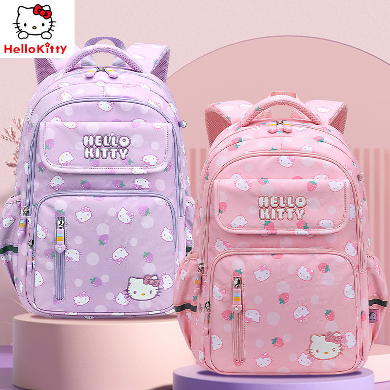 Nueva mochila de Hello Kitty, escuela primaria, niña, grado 1-3-6, protector de columna, niña, niño, niña, primer grado, ultraligero