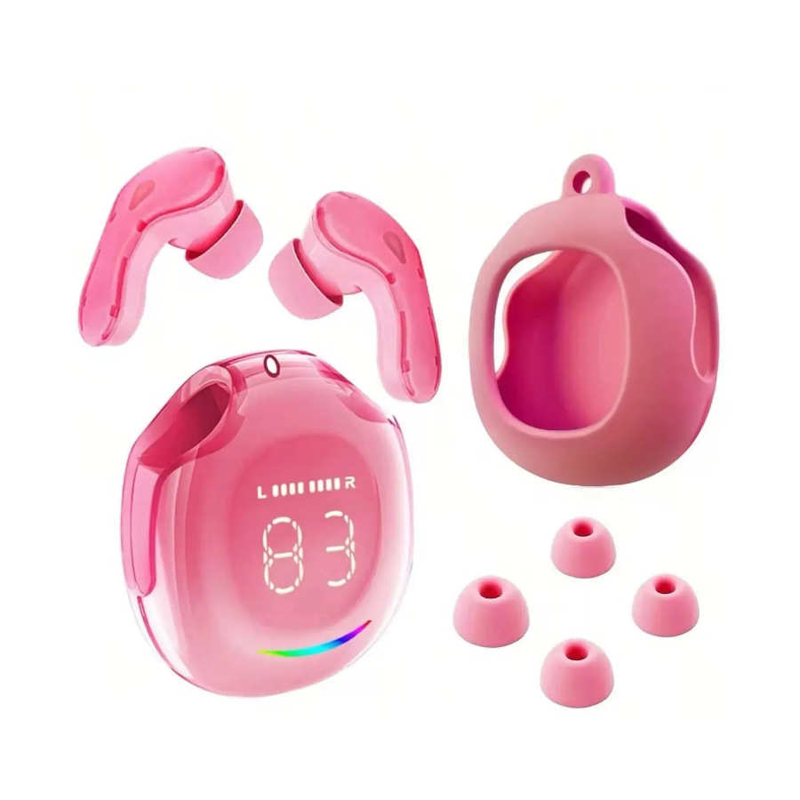 Explosions Low Latency High Sound Quality Long Endurance Transparent Gradient Digital Display Wireless Bluetooth Headset Touch