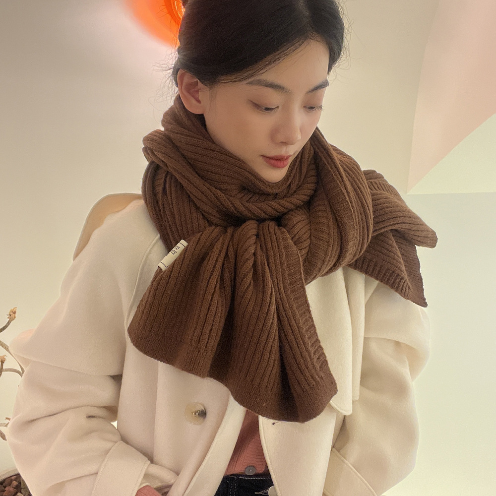 Autunno inverno tinta unita piccolo per la nuova versione coreana da donna, semplice versatile, calda protezione per il collo, sensazione di fascia alta_voghion.com