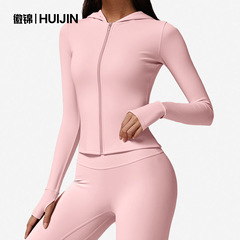 lulu外套瑜伽上衣夹克瑜伽服女修身拉链长袖外套健身服连帽上衣