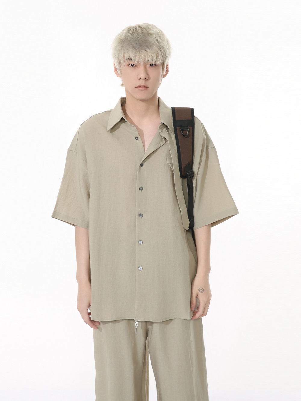 MTLCLOTHES Hombres| Nuevo diseño coreano de corbata de empalme de personalidad alta sensación de color sólido moda de traje casual