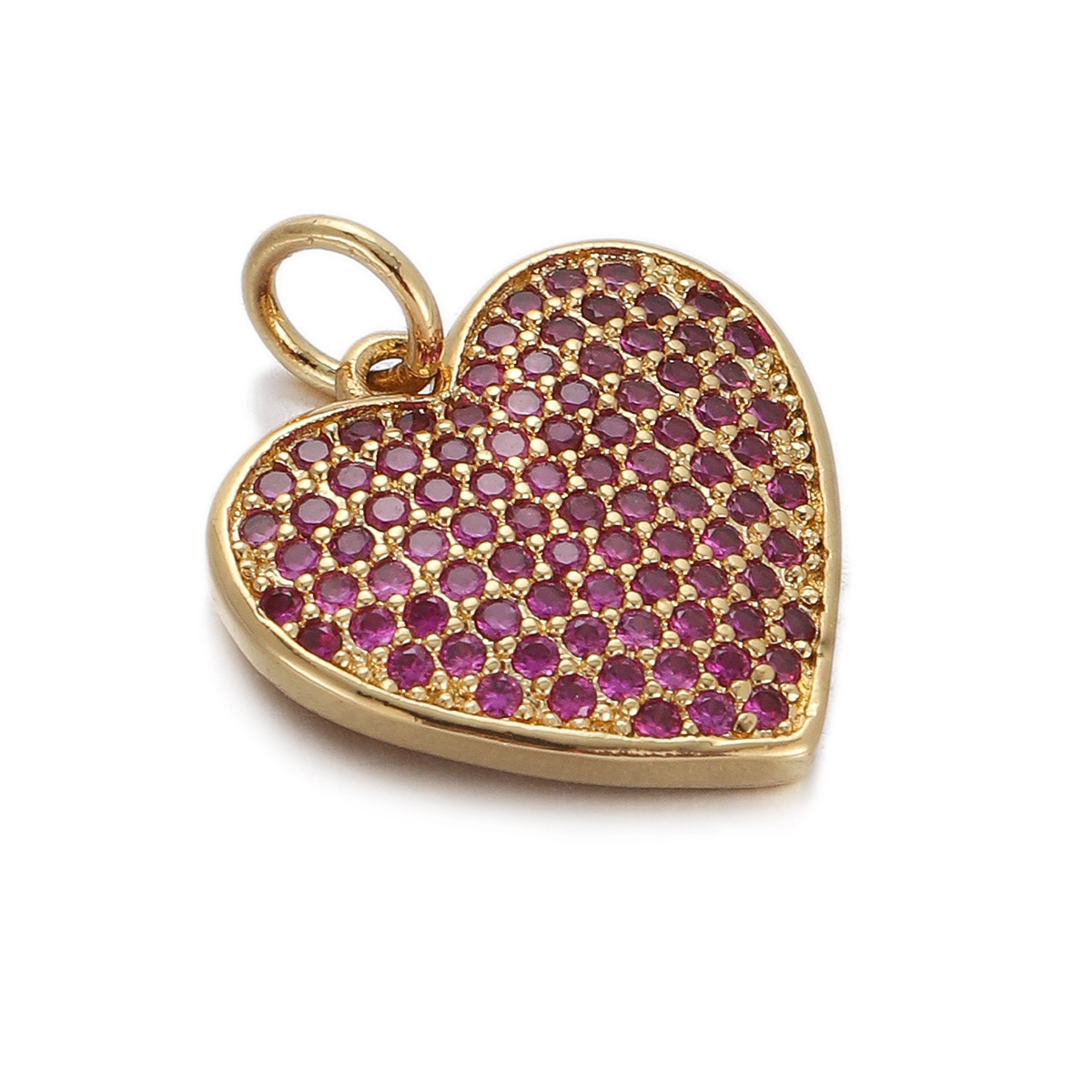 2g Weight Pendant Jewelry Making Type Gold Plated Plating Material Zircon Inlay Material 1 Piece Quantity Casual, Daily Occasion Copper Material Heart Shape Pattern Women's Gender Simple Style Style 1 Piece Copper Zircon Gold Plated Heart Shape Pendant 28