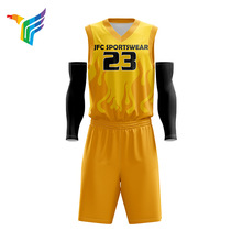 定制热转印夏季篮球服蓝球服