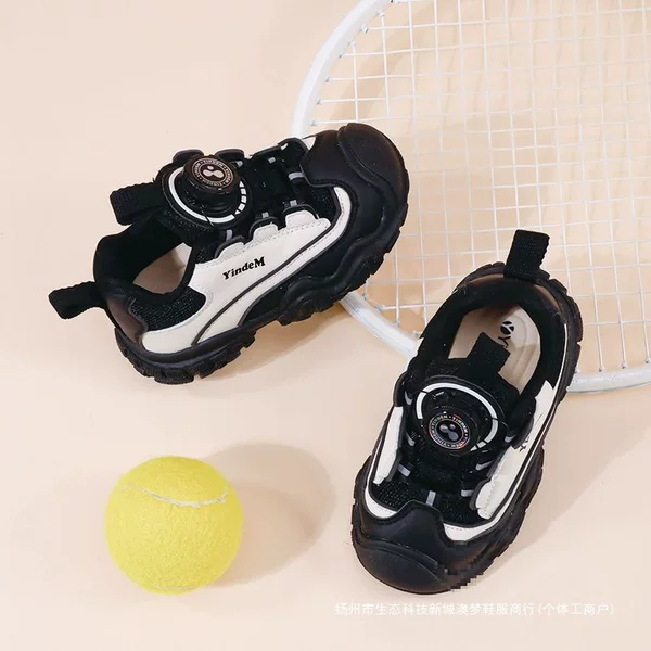 Children's outdoor shoes 2025 spring new model, non-slip, wear-resistant, breathable button shoes, exclusive for sports, A purple