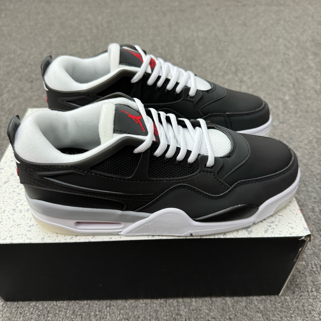 Putian estilo caliente aj4 RM marca compartida baja suela gruesa negra y amarilla aumento hombres y mujeres retro campus pareja zapatos deportivos comercio exterior