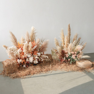 Artificial Reed Landscaping for Indoor Decoration, Trendy White Scene Setup for Clothing Store Windows and Stairwell Display