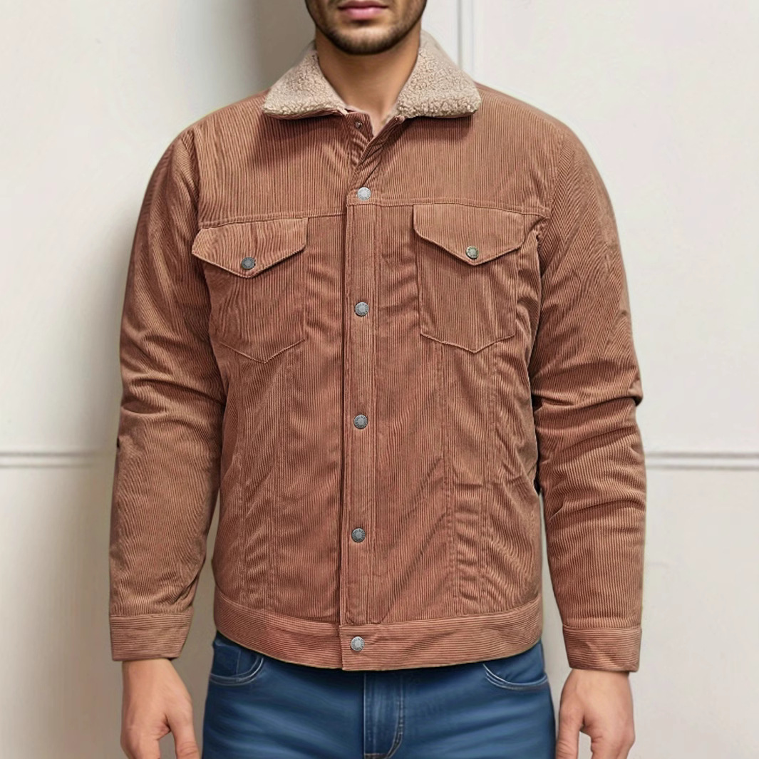 Keep warm short retro corduroy down jacket